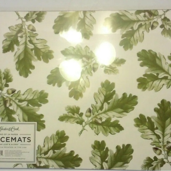 Placemats Hester & Cook. Oak Leaf & Acorn. Pad of 24 paper. 18" x 12" - Picture 3 of 3